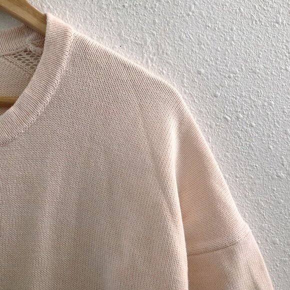 LULULEMON Bhakti Reality Short Sleeve Cotton Sweater in Butter Pink No Size Tag/ - Picture 5 of 8